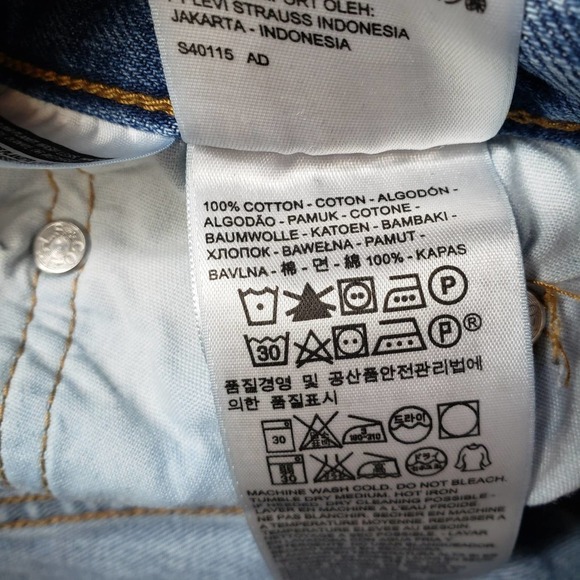 Levi's 501 CT Distressed Button Fly‎ Jeans 28x28 Leather Patch - Picture 9 of 10